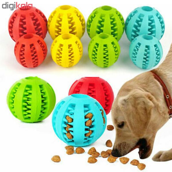 خرید و مشخصات توپ تشویقی شیار دار | dog ball treat holder