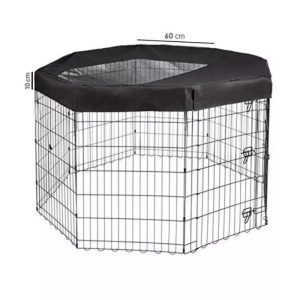 خرید و مشخصات پارک سگ سقف برزنتی 8 تکه | foldable dog cage