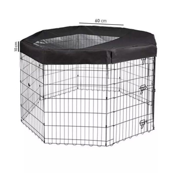 خرید و مشخصات پارک سگ سقف برزنتی 8 تکه | foldable dog cage
