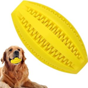 خرید و مشخصات توپ تشویقی شیار دار مدل راگبی | dog ball treat holder