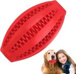 خرید و مشخصات توپ تشویقی شیار دار مدل راگبی | dog ball treat holder