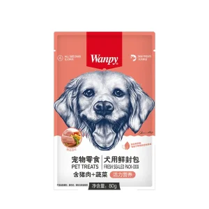 خرید ، قیمت و مشخصات پوچ ونپی با طعم خوک و سبزیجات | wanpy dog treats Wanpy pig