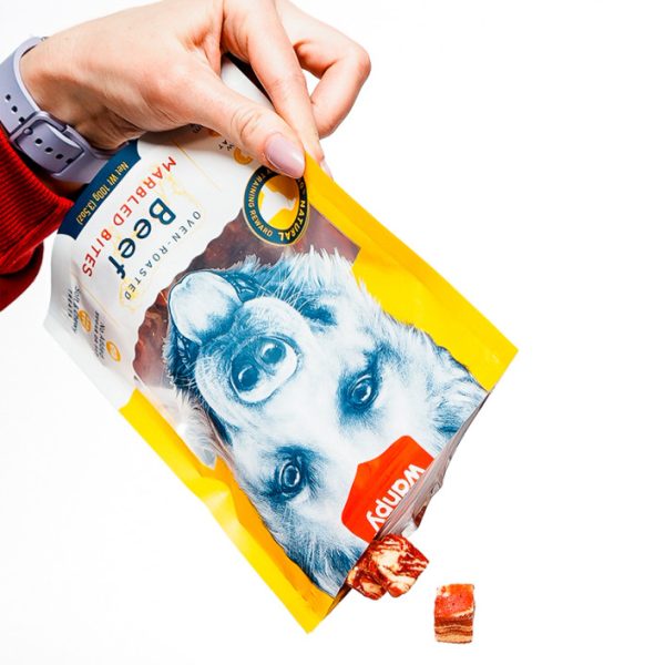 خرید و مشخصات تشویقی سگ ونپی گوشت گاو تکه ای Wanpy Beef Marbled Bites