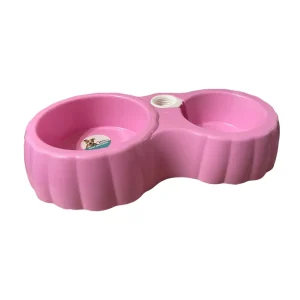 خرید و مشخصات ظرف آب و غذا دو قولو بطری خور سگ و گربه | Pet dish