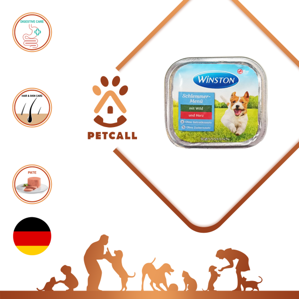 خرید ، قیمت و مشخصات ووم وینستون سگ بره و بوقلمون پت شاپ لنداف هانا | Winston gourmet menu with veal and poultry