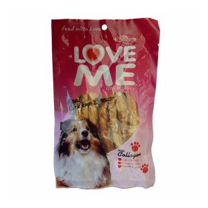 خرید ، قیمت و مشخصات تشویقی مدادی با دور پیچ مرغ لاو می از پت شاپ لنداف هانا | LOVE ME dog treat