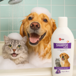 خرید ، قیمت و مشخصات شامپو سگ و گربه یورک گل بنفشه پت شاپ لنداف هانا