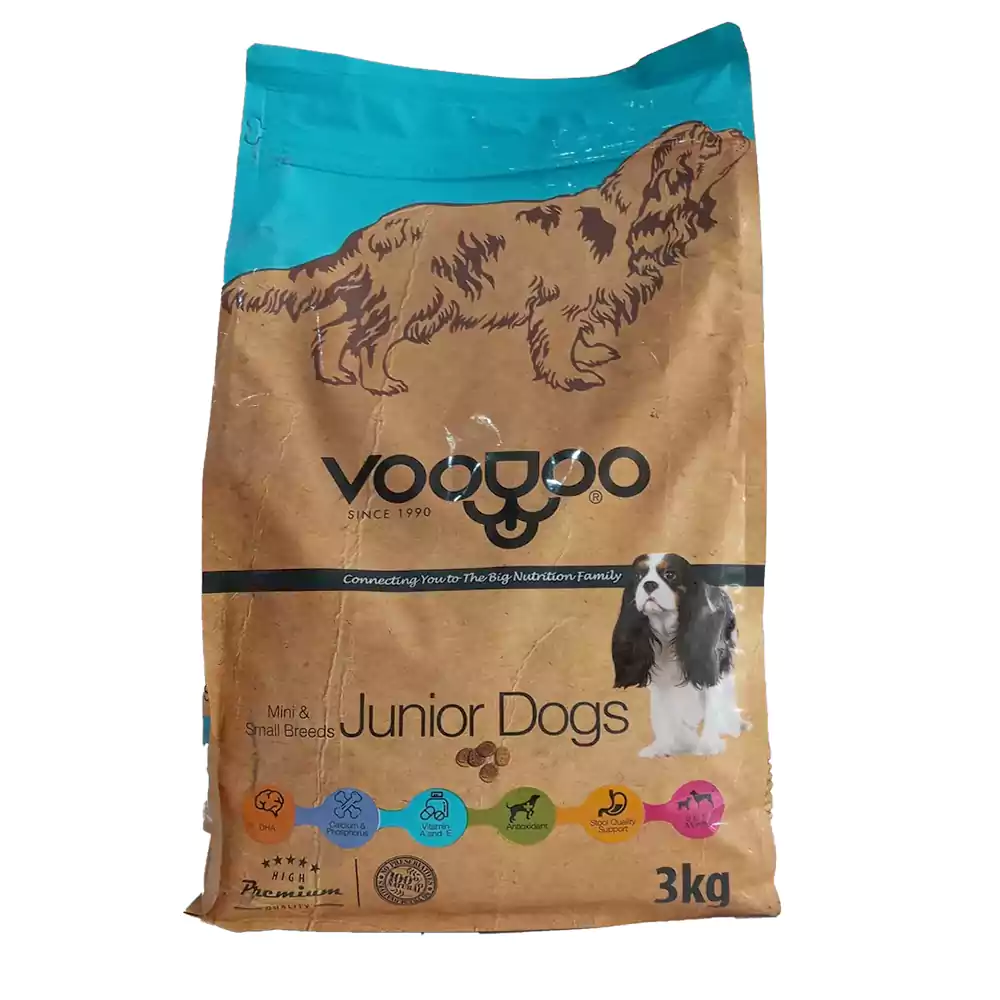 خرید ، قیمت و مشخصات غذا خشک سگ وودو مدل اسمال جونیور از پت شاپ لنداف هانا | Small Junior Voodoo