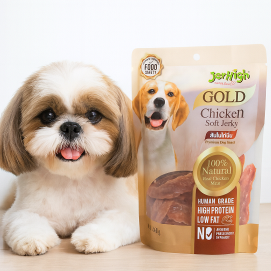 خرید، قیمت و مشخصات تشویقی جرهای مرغ 300 گرم از پت شاپ لنداف هانا | Jerhigh Jerky Dog Chicken