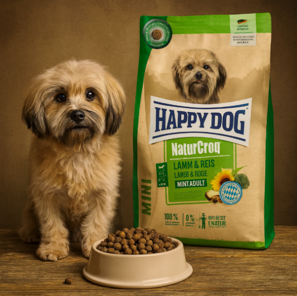 خرید قیمت و مشخصات غذای خشک سگ نیچر کراک بالانس مینی ادالت هپی داگ از پت شاپ لنداف هانا | Happy dog naturcroq balance