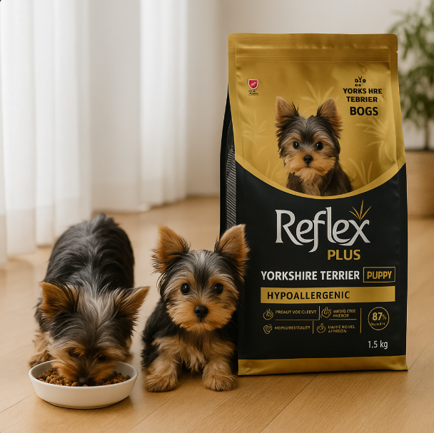 خرید ، قیمت و مشخصات غذای خشک سگ یورکشایر رفلکس پلاس از پت شاپ لنداف هانا | Reflex Plus Yorkshire Terrier Puppy Hypoallergenic Dry Dog Food