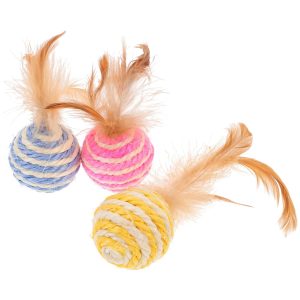 قیمت خرید و مشخصات توپ کنفی پر دار کت نیپ| خرید از پت شاپ لنداف هانا