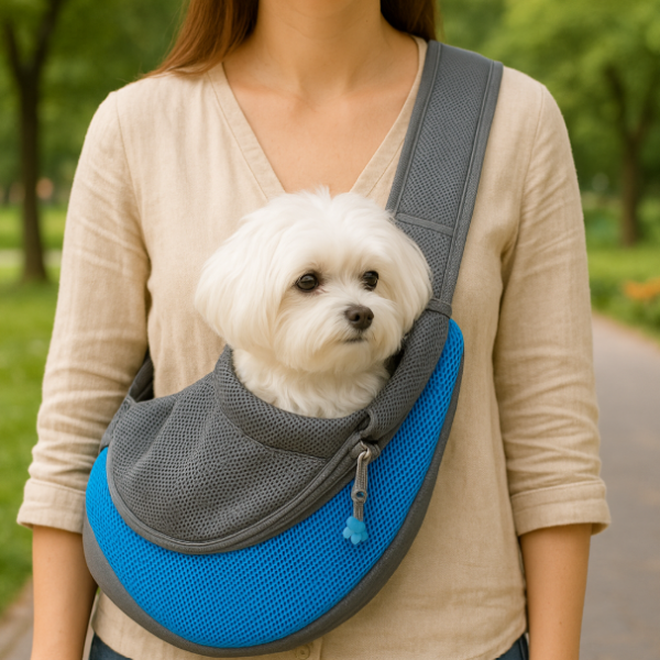 خرید ، قیمت و مشخصات آغوشی سگ و گربه از پت شاپ لنداف هانا | Pet Sling Carrier