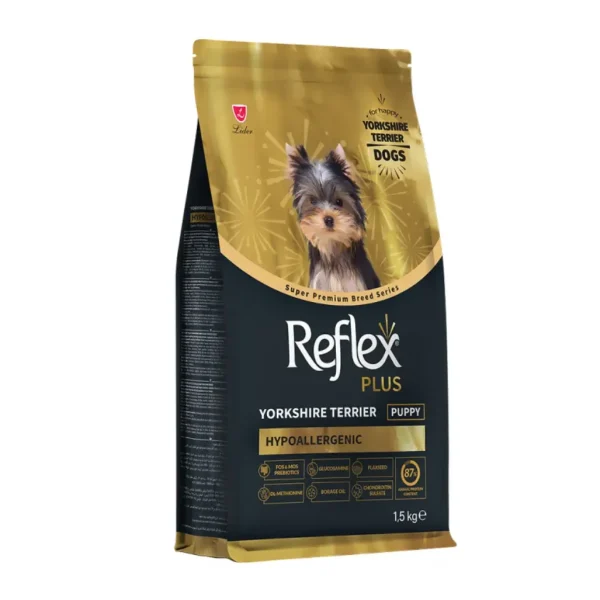 خرید ، قیمت و مشخصات غذای خشک سگ یورکشایر رفلکس پلاس از پت شاپ لنداف هانا | Reflex Plus Yorkshire Terrier Puppy Hypoallergenic Dry Dog Food
