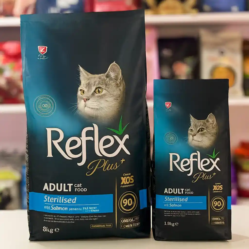 خرید ، قیمت و مشخصات غذا خشک گربه های عقیم رفلکس پلاس از پت شاپ لنداف هانا | Reflex Plus Adult Cat Food Sterilised with Salmon