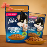 خرید ، قیمت و مشخصات پوچ گربه فلیکس بوقلمون از پت شاپ لنداف هانا | Felix Turkey In Jelly