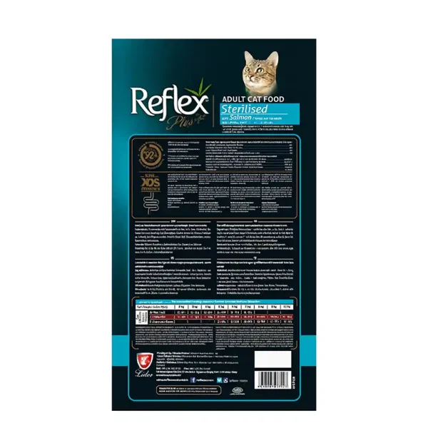 خرید ، قیمت و مشخصات غذا خشک گربه های عقیم رفلکس پلاس از پت شاپ لنداف هانا | Reflex Plus Adult Cat Food Sterilised with Salmon