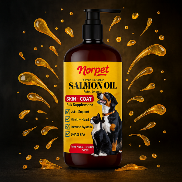 خرید ، قیمت و مشخصات روغن ماهی سالمون نورپت از پت شاپ لنداف هانا | Nor Pet Salmon Oil
