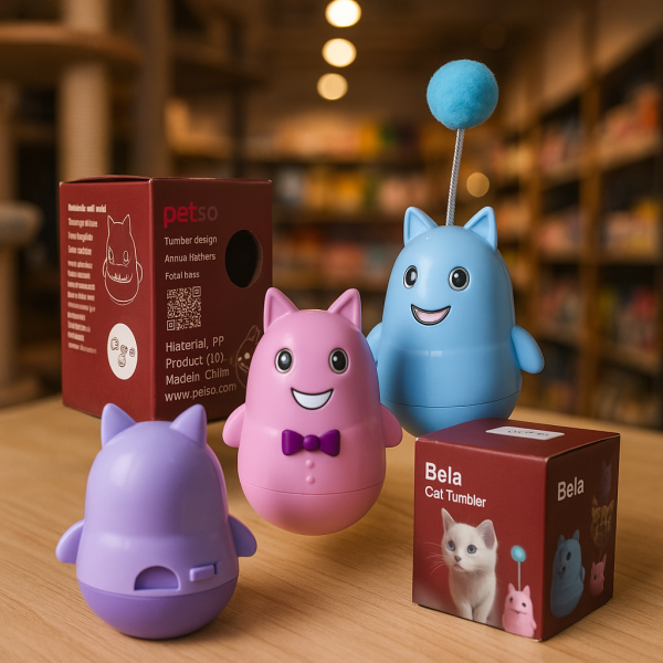 خرید، قیمت و مشخصات تشویقی خور مدل بال از پت شاپ لنداف هانا | Wobble Cat Toy