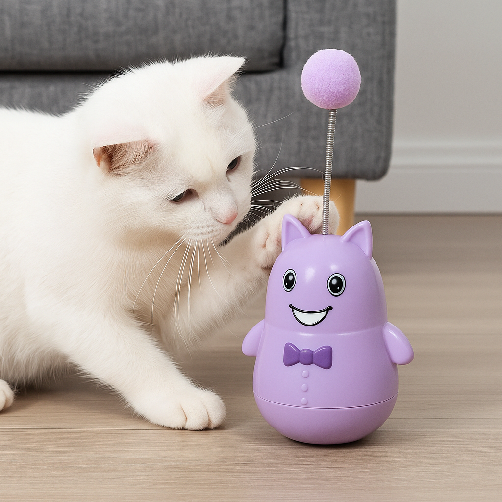 خرید، قیمت و مشخصات تشویقی خور مدل بال از پت شاپ لنداف هانا | Wobble Cat Toy