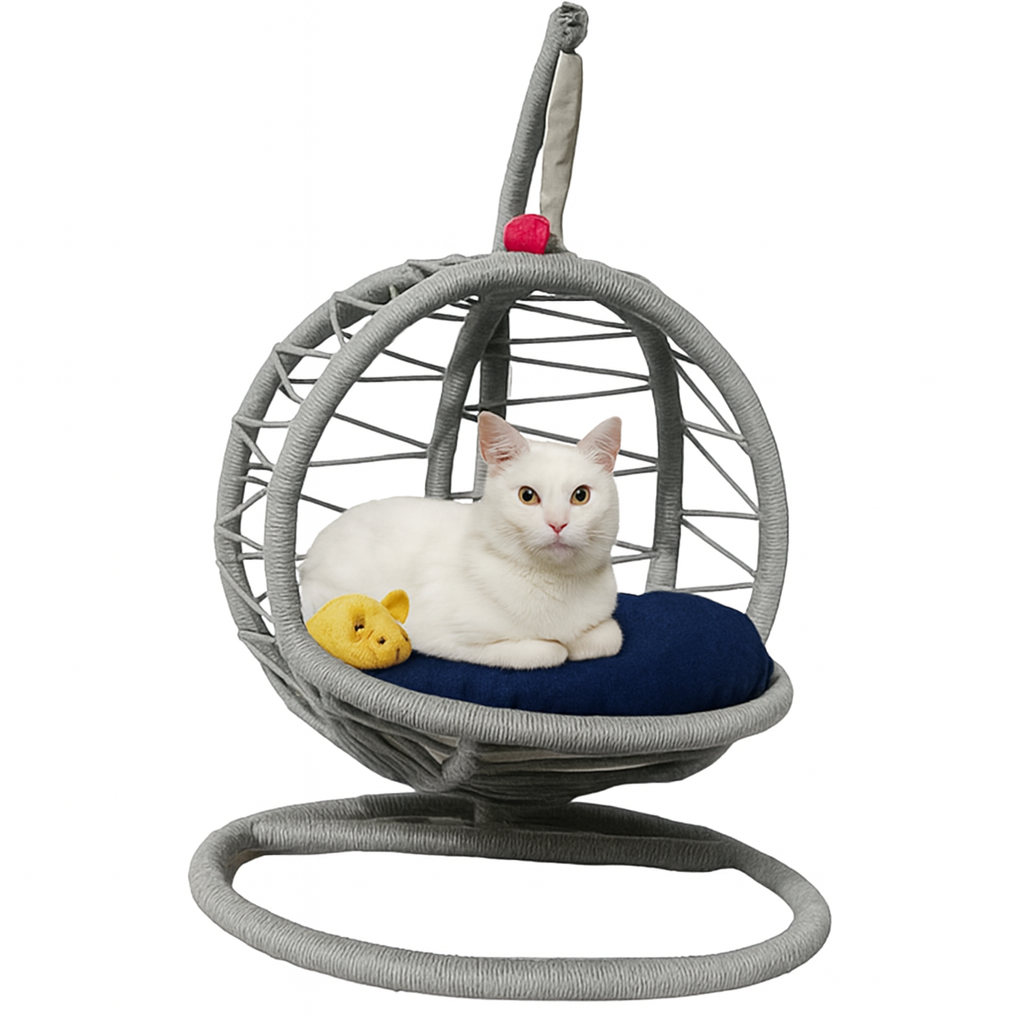 خرید ، قیمت و مشخصات تاب ریلکسی کلاسیک گربه از پت شاپ لنداف هانا | Cat relaxation swing Cat Bed Pet Egg Chair