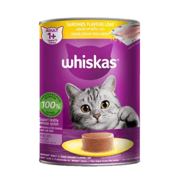 خرید ، قیمت و مشخصات کنسرو پته ویسکاس ماهی ساردین از پت شاپ لنداف هانا | Whiskas Sardines Flavour Loaf