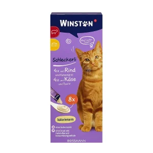 خرید ، قیمت و مشخصات بستنی گربه وینستون طعم گوشت و پنیر از پت شاپ لنداف هانا | Winston Schleckerli