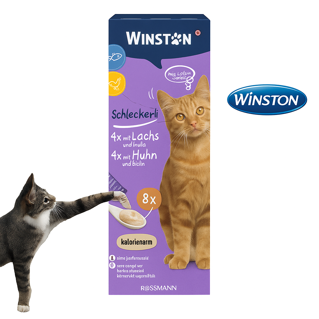 خرید ، قیمت و مشخصات بستنی گربه وینستون باطعم مرغ و ماهی از پت شاپ لنداف هانا | Winston Schleckerli