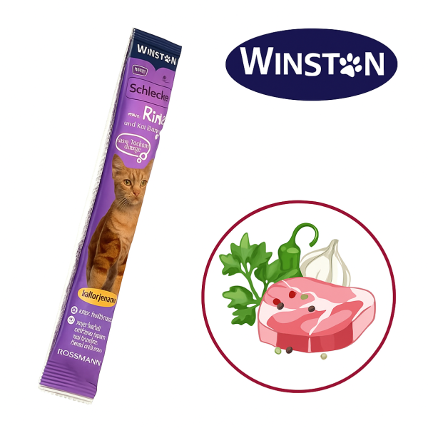 خرید ، قیمت و مشخصات بستنی گربه وینستون طعم گوشت و پنیر از پت شاپ لنداف هانا | Winston Schleckerli