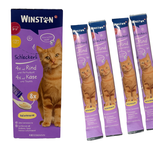 خرید ، قیمت و مشخصات بستنی گربه وینستون طعم گوشت و پنیر از پت شاپ لنداف هانا | Winston Schleckerli