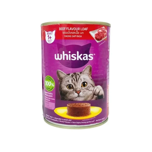 خرید ، قیمت و مشخصات کنسرو پته ویسکاس طعم بیف از پت شاپ لنداف هانا | Whiskas Beef Flavour Loaf