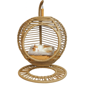 خرید ، قیمت و مشخصات تاب ریلکسی پایه گرد گربه از پت شاپ لنداف هانا | Cat relaxation swing Cat Bed Pet Egg Chair