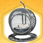 خرید ، قیمت و مشخصات تاب ریلکسی پایه گرد گربه از پت شاپ لنداف هانا | Cat relaxation swing Cat Bed Pet Egg Chair