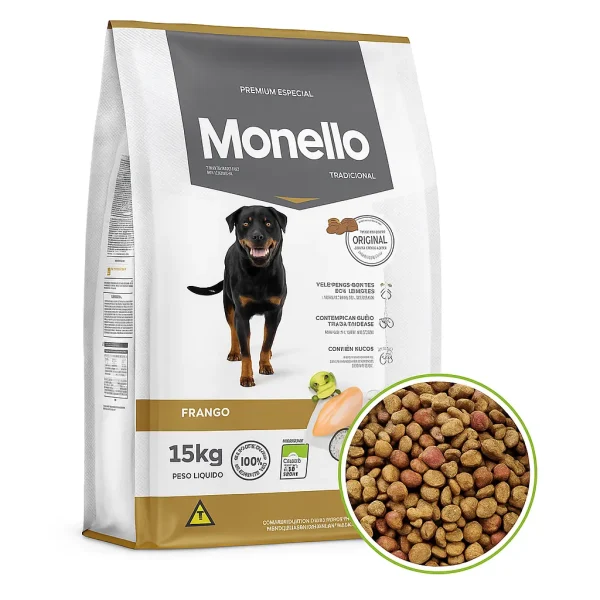 خرید ، قیمت و مشخصات غذا خشک سگ بالغ تردیشنال مونلو از پت شاپ لنداف هانا | Monello Traditional Chicken & Rice