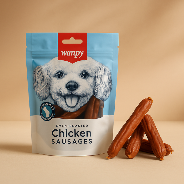 خرید ، قیمت و مشخصات تشویقی سوسیسی مرغ ونپی از پت شاپ لنداف هانا | Wanpy Chicken Sausages