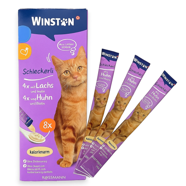 خرید ، قیمت و مشخصات بستنی گربه وینستون باطعم مرغ و ماهی از پت شاپ لنداف هانا | Winston Schleckerli