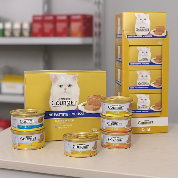 خرید ، قیمت و مشخصات کنسرو گرومت با طعم مرغ از لنداف هانا | Purina Gourmet Gold Chicken