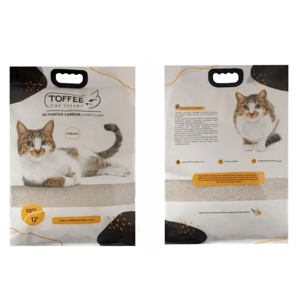 خرید ، قیمت و مشخصات خاک گربه تافی کربن از پت شاپ لنداف هانا | Carbon Toffee Cat Litter