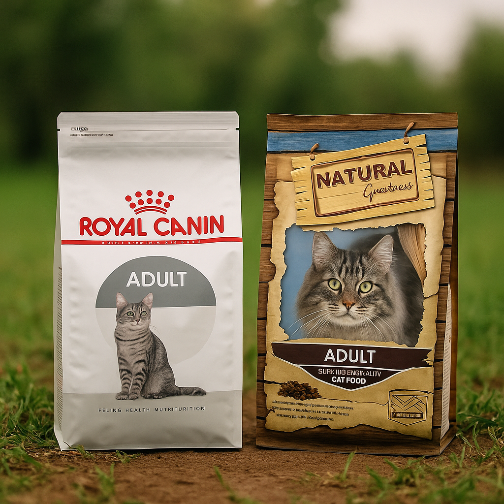 مقایسه غذای خشک گربه رویال کنین و نچرال گریتنس | در لنداف هانا بهترین ها را برای دلبندتان بخواهید