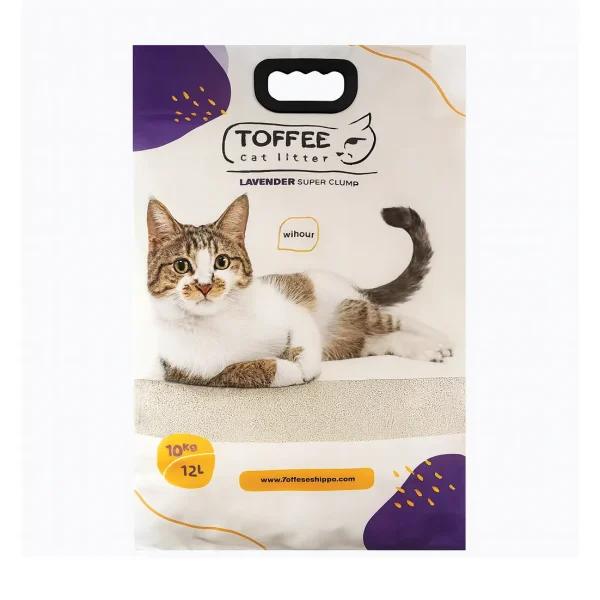 خرید ، قیمت و مشخصات خاک گربه تافی لوندر از پت شاپ لنداف هانا | Lavender Toffee Cat Litter