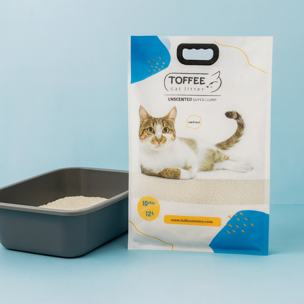 خرید ، قیمت و مشخصات خاک گربه تافی سوپر کلامپ از پت شاپ لنداف هانا | Toffee cat litter