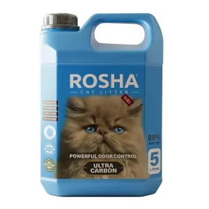 خرید ، قیمت و مشخصات خاک گربه روشا کربن از پت شاپ لنداف هانا | ROSHA Carbon Cat Litter