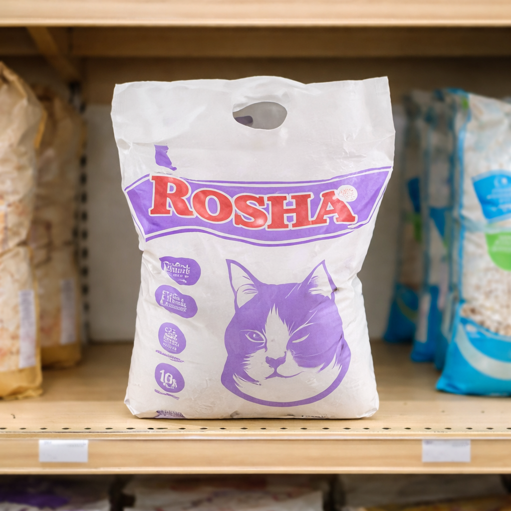 خرید قیمت و مشخصات خاک گربه روشا اکونومی از پت شاپ لنداف هانا | Rosha Economy Cat Litter