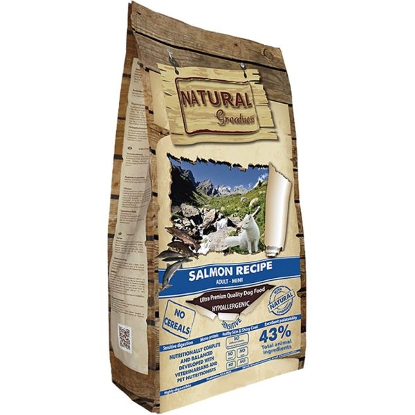خرید ، قیمت و مشخصات غذاخشک سگ نچرال گریتنس سالمون از پت شاپ لنداف هانا | Natural Greatness salmon mini