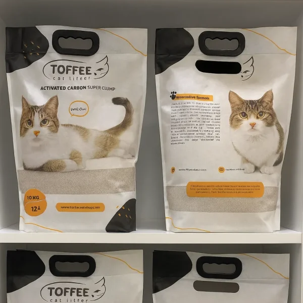 خرید ، قیمت و مشخصات خاک گربه تافی کربن از پت شاپ لنداف هانا | Carbon Toffee Cat Litter