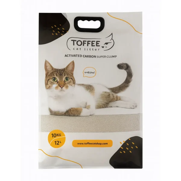 خرید ، قیمت و مشخصات خاک گربه تافی کربن از پت شاپ لنداف هانا | Carbon Toffee Cat Litter