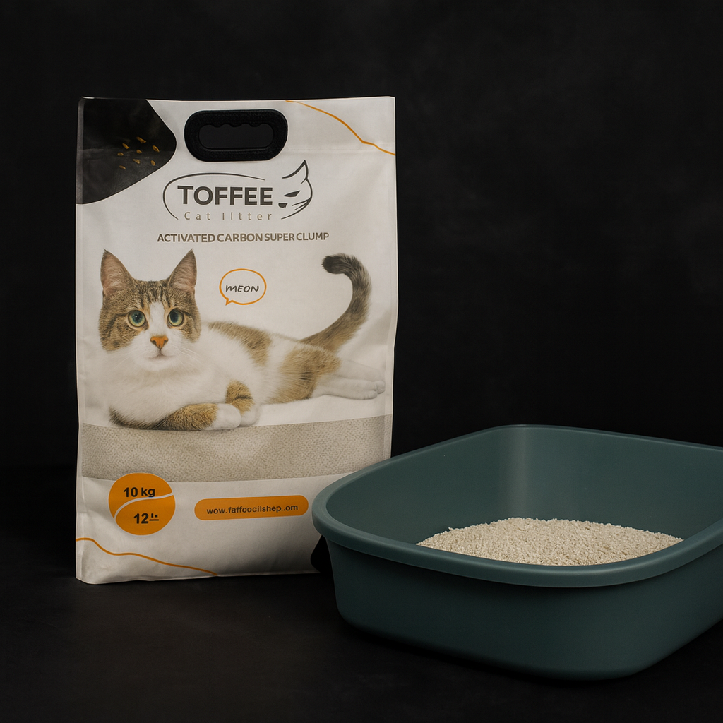 خرید ، قیمت و مشخصات خاک گربه تافی کربن از پت شاپ لنداف هانا | Carbon Toffee Cat Litter