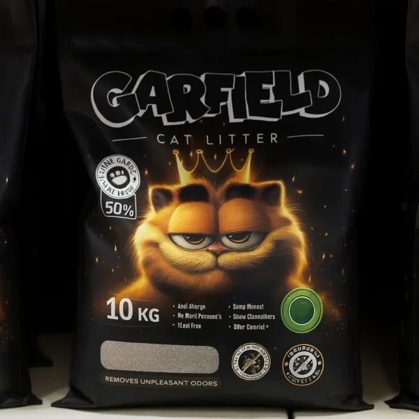 خرید ، قیمت و مشخصات خاک گربه گارفیلد کربندار از پت شاپ لنداف هانا | Garfield Cat Litter