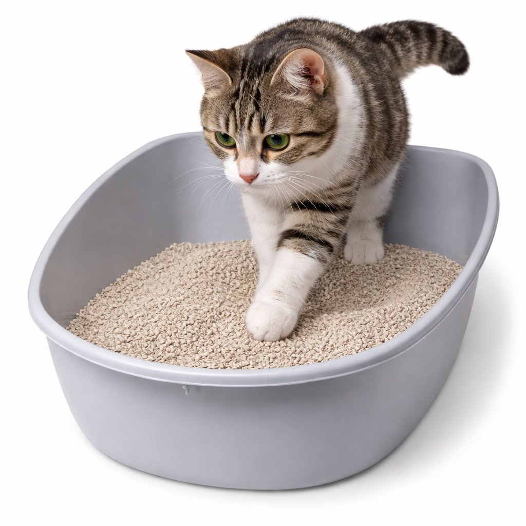 خرید ، قیمت و مشخصات ظرف خاک گربه تک لگن از پت شاپ لنداف هانا | Single-basin cat litter box