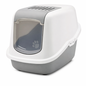 خرید ، قیمت و مشخصات ظرف خاک مسقف گربه کالیبو سایز بزرگ از پت شاپ لنداف هانا | Kalibo Roofed Cat Litter Box